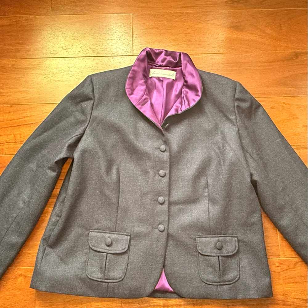 Teresa Crowninshield Midnight Blue Blazer with Violet Interior - Picture 10 of 13